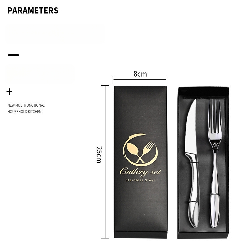 Set jedálneho príbora z nerezovej ocele 304 – nôž a vidlica na večeru, zrkadlové leštenie, minimalistický štýl, ručne vyrobené