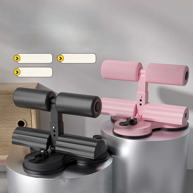 Sit-up pagalbinė įranga su trimis siurbimo taurėmis, lygiagrečiomis strėlėmis, įtempimo virve ir telefono laikikliu — modelis 20250416, svoris 1500 g