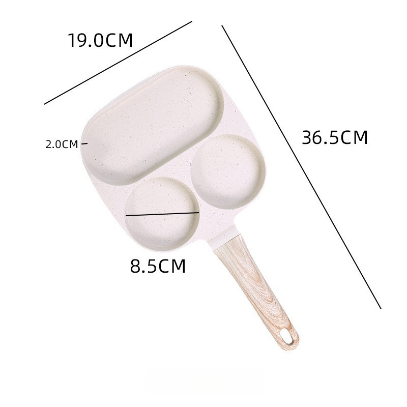 Panvica na vajíčka a hamburgery so štyrmi dierkami – hliníková zliatina, nelepivý povrch, dizajn so štyrmi dierkami, hmotnosť 0,48 kg, kompatibilný s plynovým sporákom