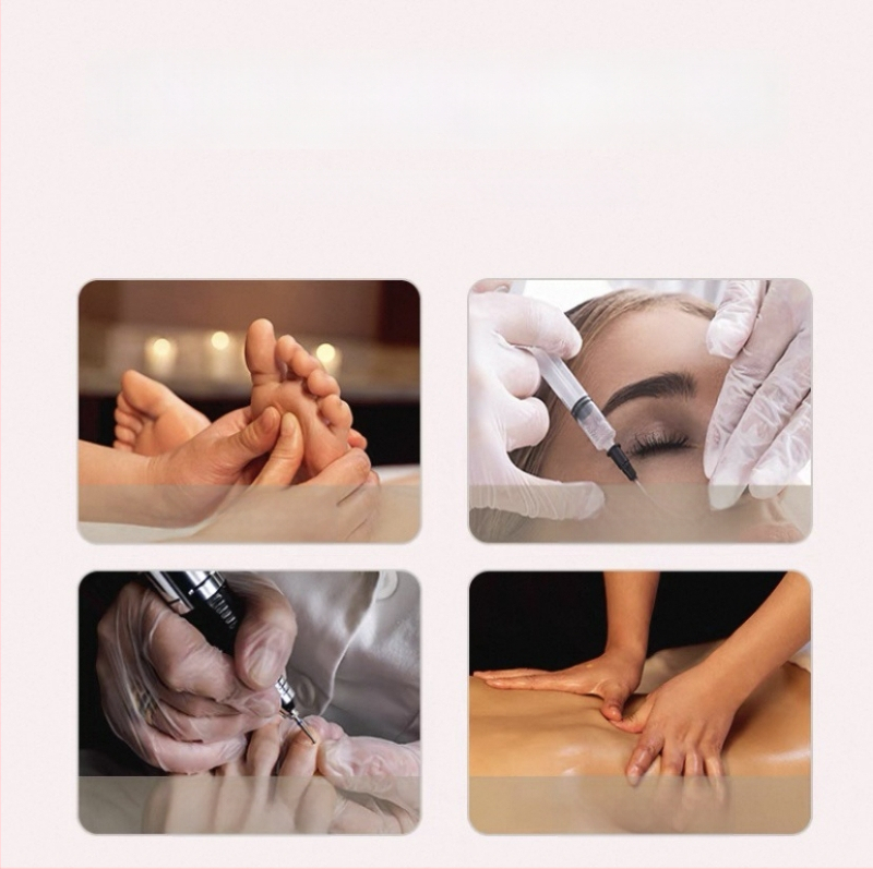 Jednorázové priehľadné PVC rukavice pre kozmetické salóny, vhodné na masáž a masáž chrbta