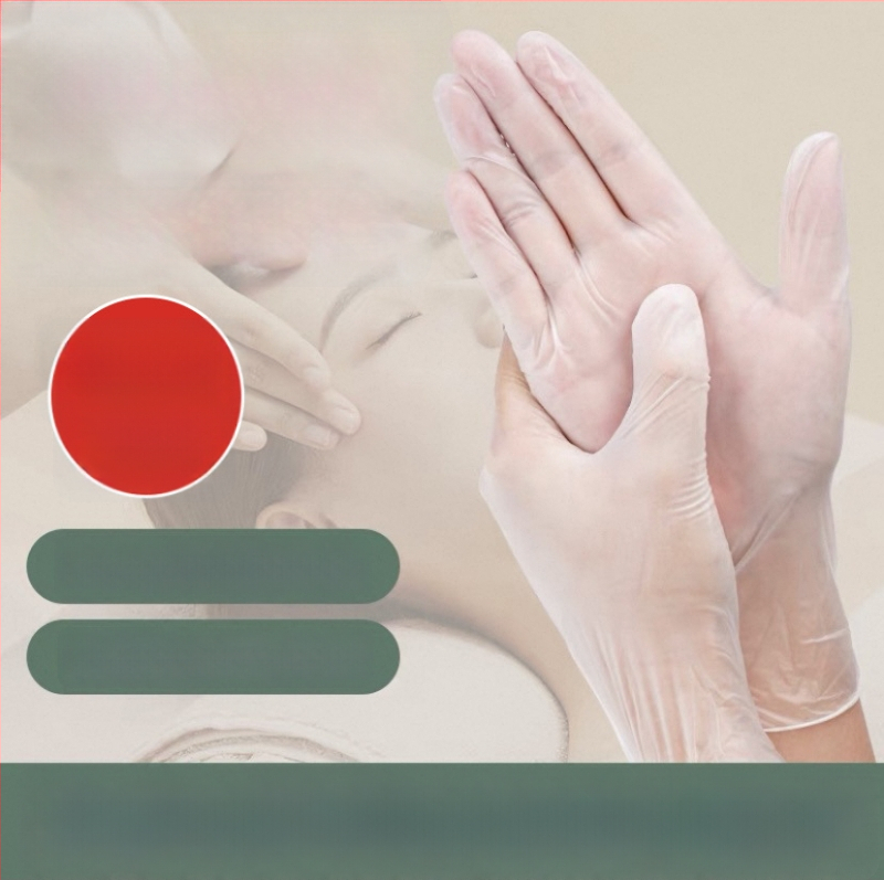 Jednorázové priehľadné PVC rukavice pre kozmetické salóny, vhodné na masáž a masáž chrbta
