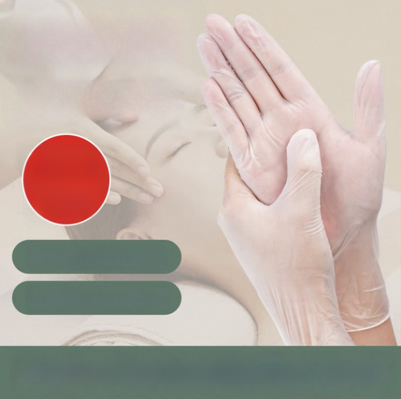 Jednorázové priehľadné PVC rukavice pre kozmetické salóny, vhodné na masáž a masáž chrbta