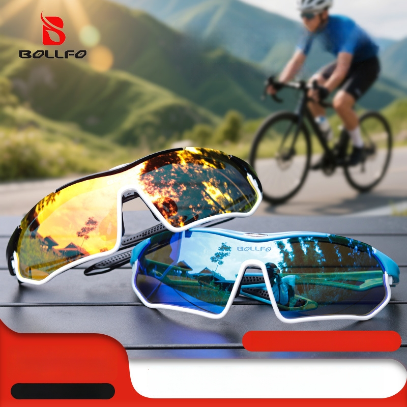 BOLLFO BF011 okuliare na cyklistiku, rám TR90+PC, plný rám, vymeniteľné šošovky, nastaviteľná nosová opierka
