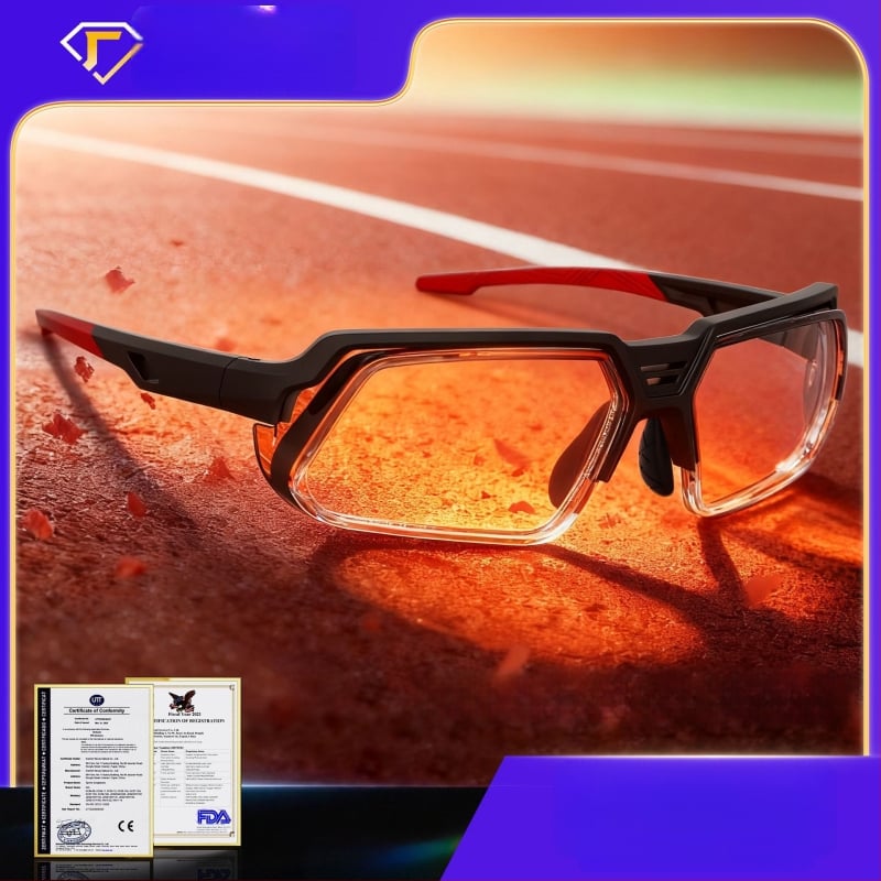 Športové okuliare TR90, s odnímateľným rámom a výmennými šošovkami, nastaviteľné nosové vankúšiky, unisex, plný rám