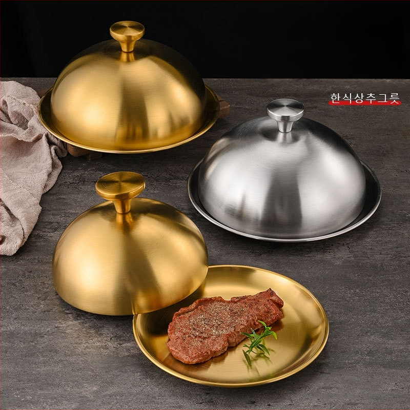 Nerezový poklop na hovädzie steaky, kruhový vyvýšený poklop na hrniec, model YX9112, značka Yuxiang