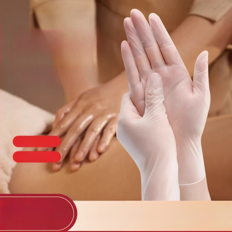 Jednorazové PVC rukavice pre kozmetický salón - vodotesné, vhodné pre masáže a tetovanie, na domáce aj profesionálne použitie