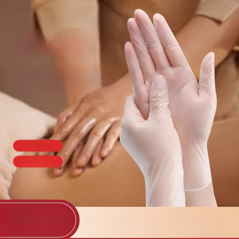Jednorazové PVC rukavice pre kozmetický salón - vodotesné, vhodné pre masáže a tetovanie, na domáce aj profesionálne použitie