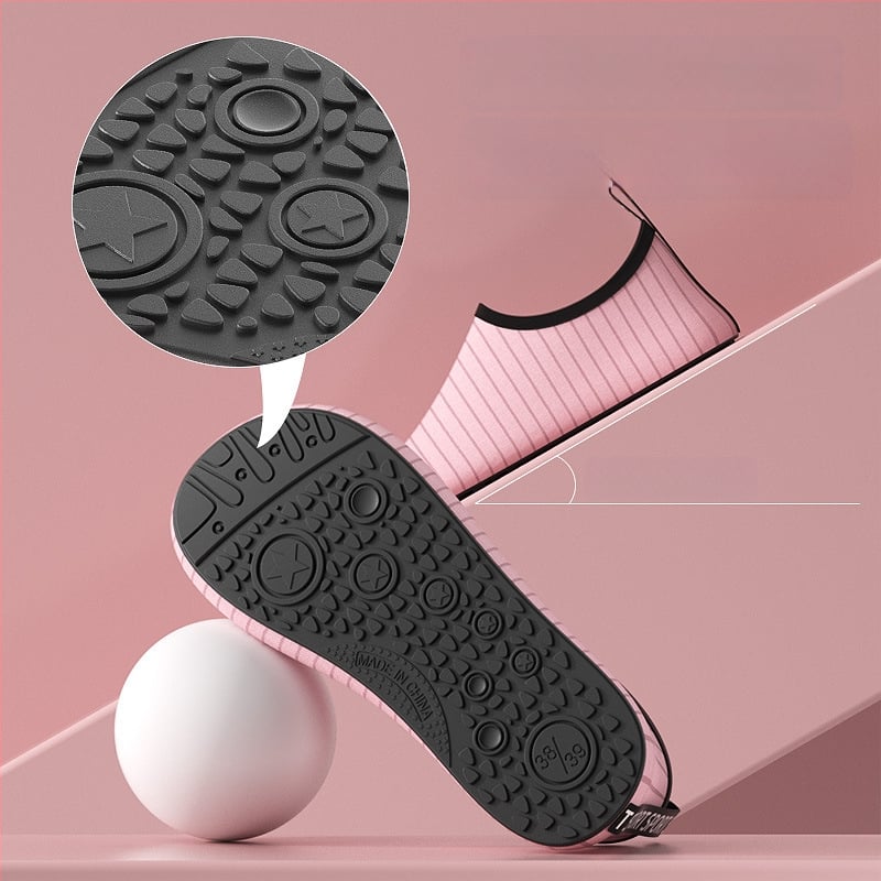 Παπούτσια εσωτερικού fitness – μαλακή σόλα, ελαφριά, αντιολισθητικά, ριγέ σχέδιο, κατάλληλα για χορό και γυμναστική στο σπίτι (Σόλα: φυσικός καουτσούκ; Άνω: βαμβάκι; Εσωτερικό: βαμβάκι; Ύψος αστραγάλης: χαμηλό)