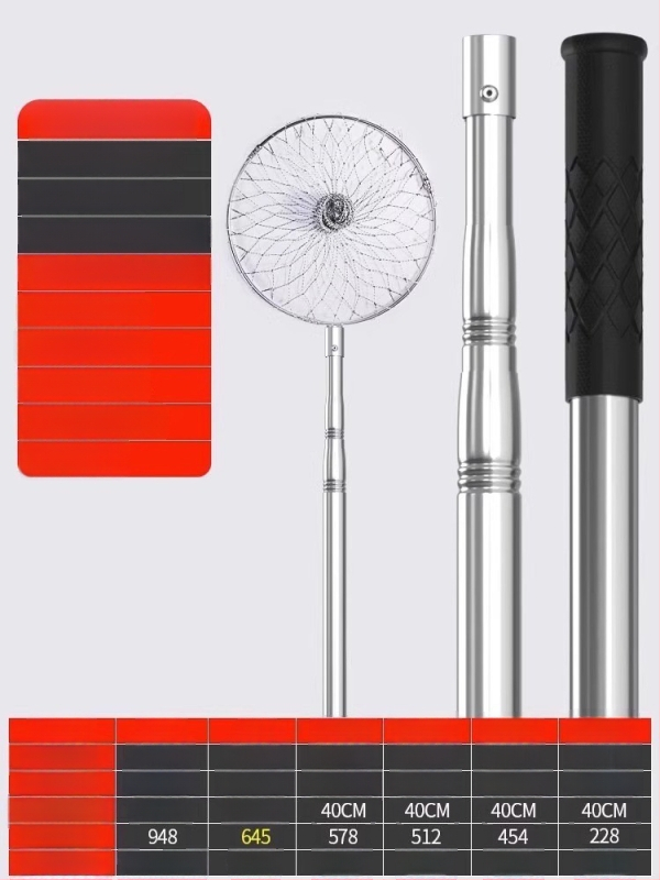 Sada teleskopickej siete z nehrdzavejúcej ocele, ultra tvrdá, s hlavou siete DSHAJDI02