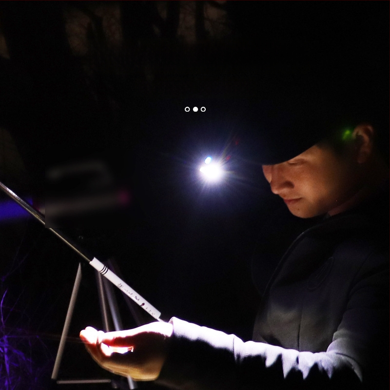 LED čelovka s klipom na klobúk a šiltom, nabíjateľná 3.7V, kapacita batérie 1200, ručné stlačenie napájanie