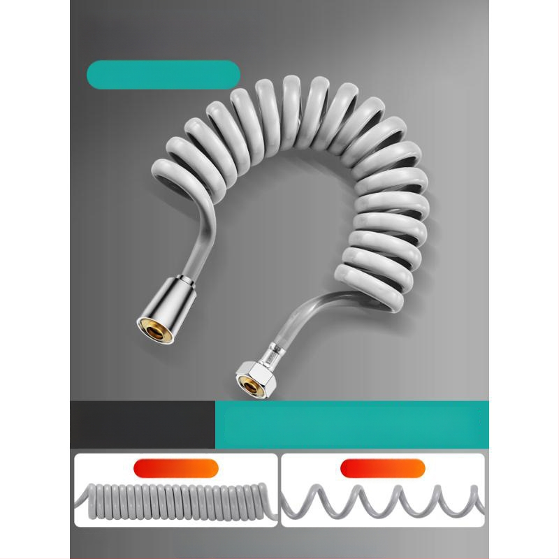 Teleskopická hadica pre WC sprchovanie, univerzálne použitie s bidetom a sprchou, s pružinovým trubovým rozšírením