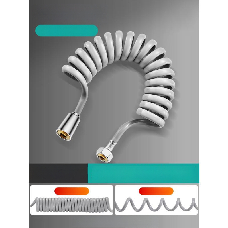 Teleskopická hadica pre WC sprchovanie, univerzálne použitie s bidetom a sprchou, s pružinovým trubovým rozšírením