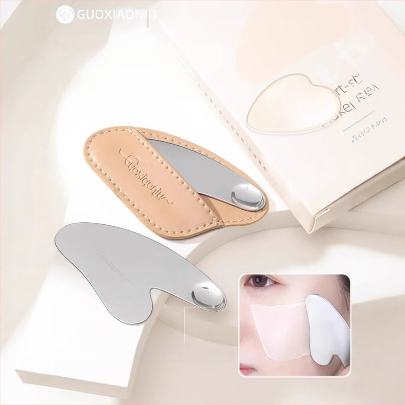 Guoxiaoniu špachtľa na bázu s tvarom srdca, nerezová oceľ, dvojstranný nástroj na nanášanie a zoškrabanie