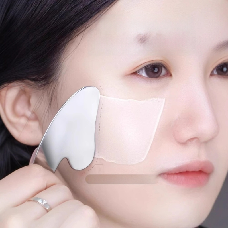 Guoxiaoniu špachtľa na bázu s tvarom srdca, nerezová oceľ, dvojstranný nástroj na nanášanie a zoškrabanie