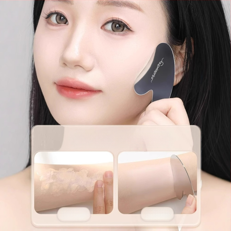 Guoxiaoniu špachtľa na bázu s tvarom srdca, nerezová oceľ, dvojstranný nástroj na nanášanie a zoškrabanie