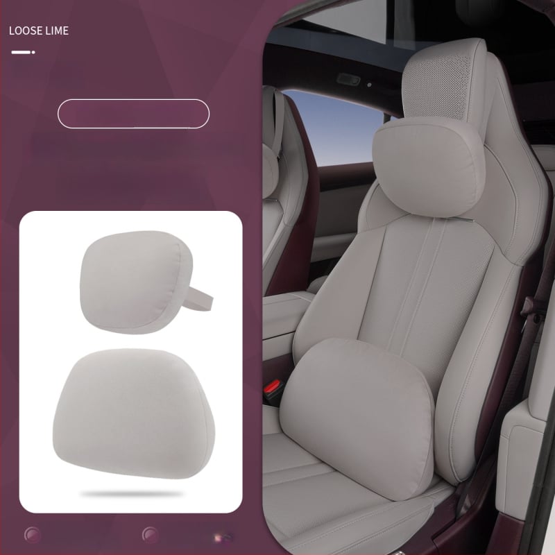 Automobiļu magnētiskais galvas balsts ar muguras lejasdaļas atbalstu — universāla uzstādīšana, visu sezonu lietošanai, ārējais materiāls kokvilna, pildījums sintētiskās šķiedras