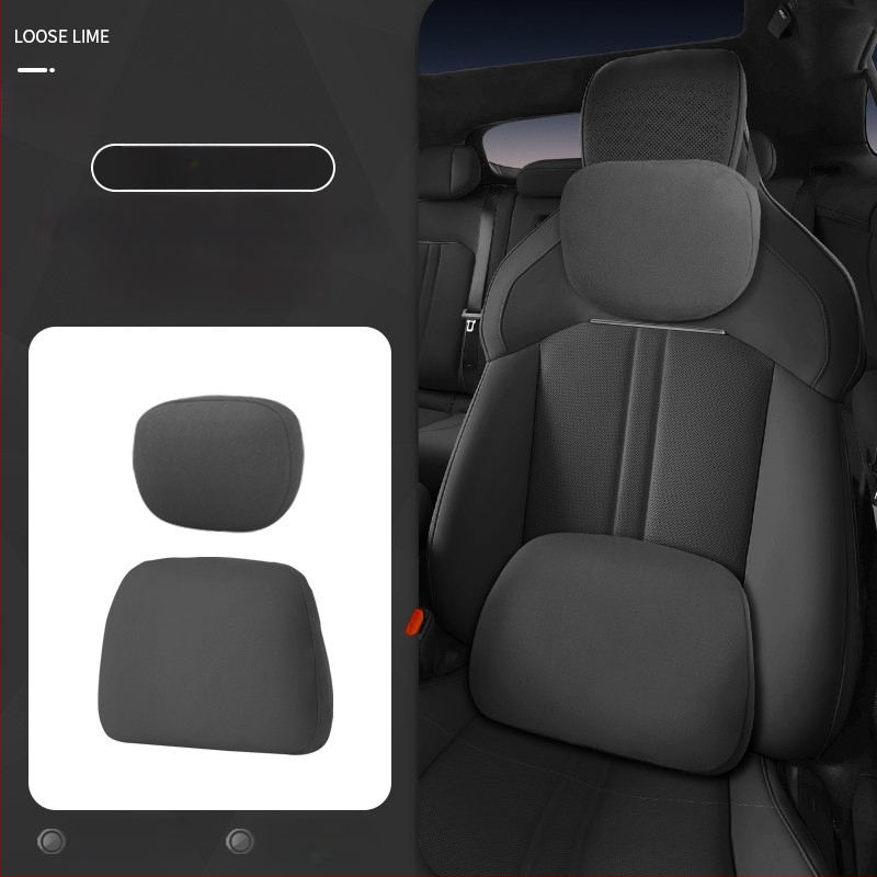 Automobiļu magnētiskais galvas balsts ar muguras lejasdaļas atbalstu — universāla uzstādīšana, visu sezonu lietošanai, ārējais materiāls kokvilna, pildījums sintētiskās šķiedras