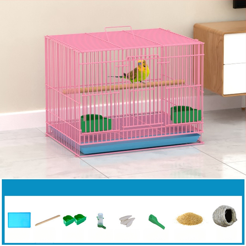 Метална клетка за птици с декорация от копринени цветя | модел KIP26156515