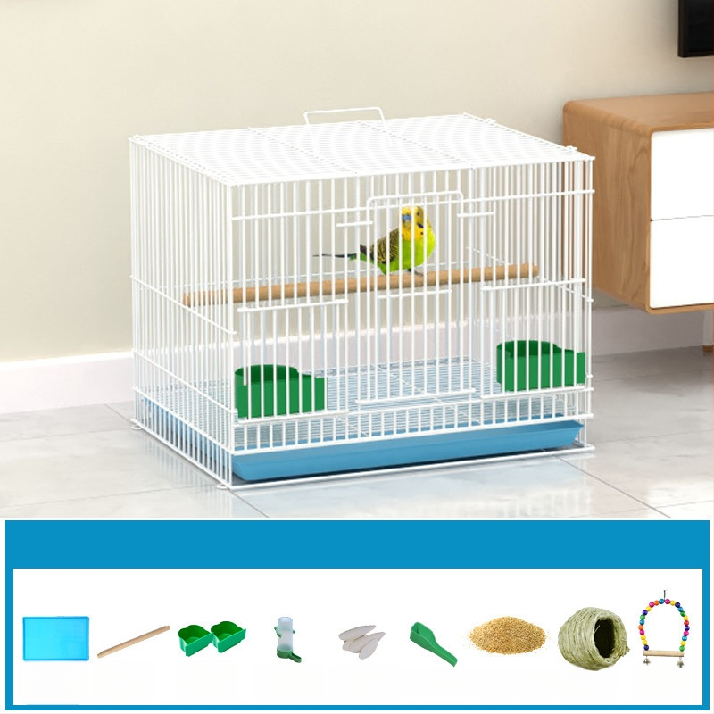 Метална клетка за птици с декорация от копринени цветя | модел KIP26156515