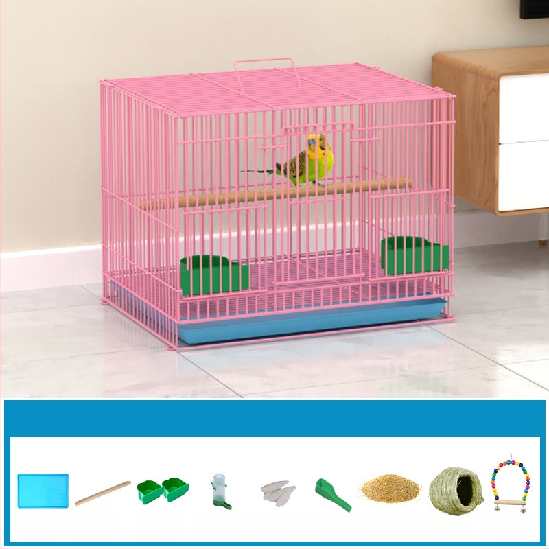 Метална клетка за птици с декорация от копринени цветя | модел KIP26156515