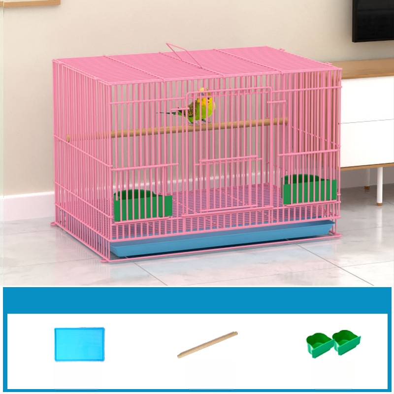 Метална клетка за птици с декорация от копринени цветя | модел KIP26156515