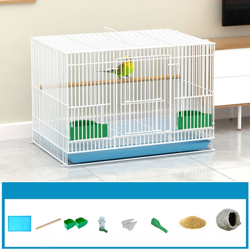 Метална клетка за птици с декорация от копринени цветя | модел KIP26156515