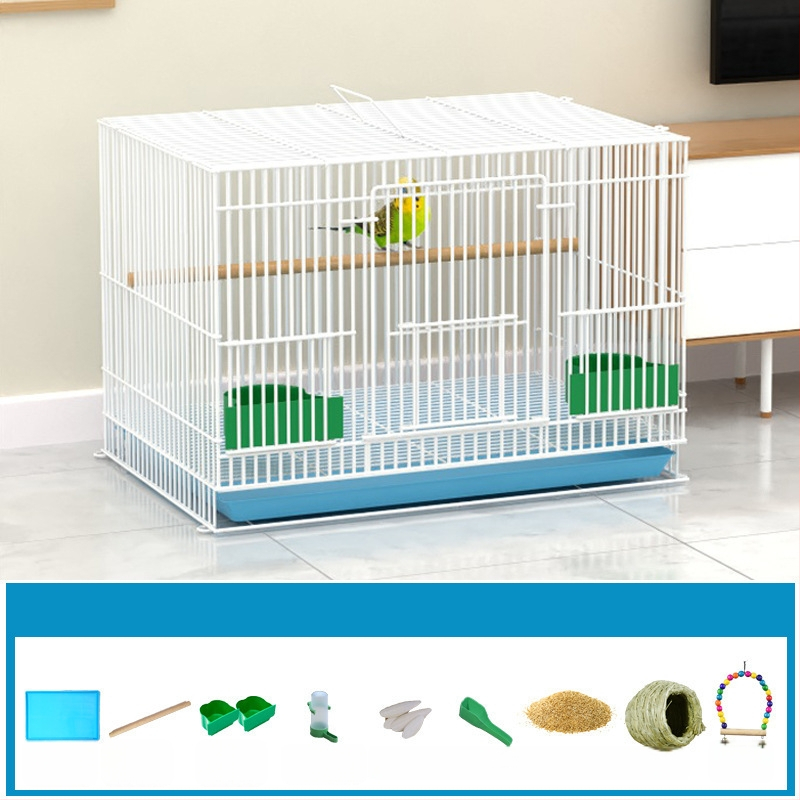 Метална клетка за птици с декорация от копринени цветя | модел KIP26156515