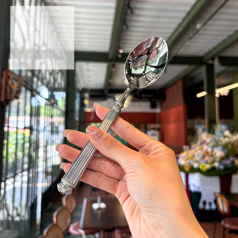 Sada príborov s dizajnom Roman Pillar – nôž, vidlica a lyžica, 304 nerezová oceľ, zrkadlové leštenie, ručná výroba, západný minimalistický štýl