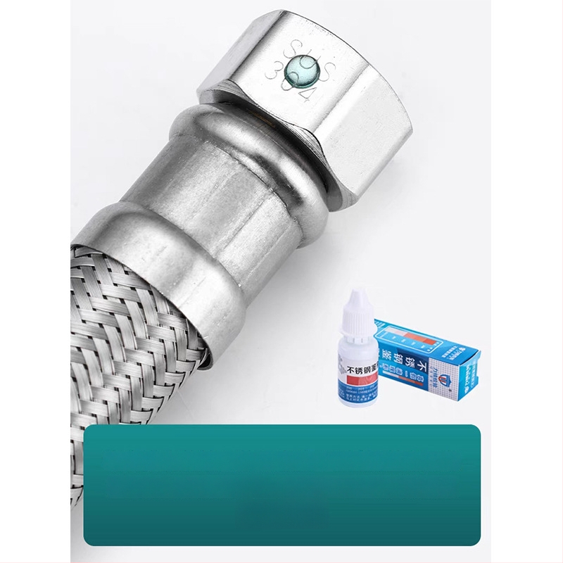 RG-08 kovová hadič z 304 nerezovej ocele pre vodovodný systém kúrenia, závitové pripojenie, menovitý tlak 1,6 MPa, 0–100°C