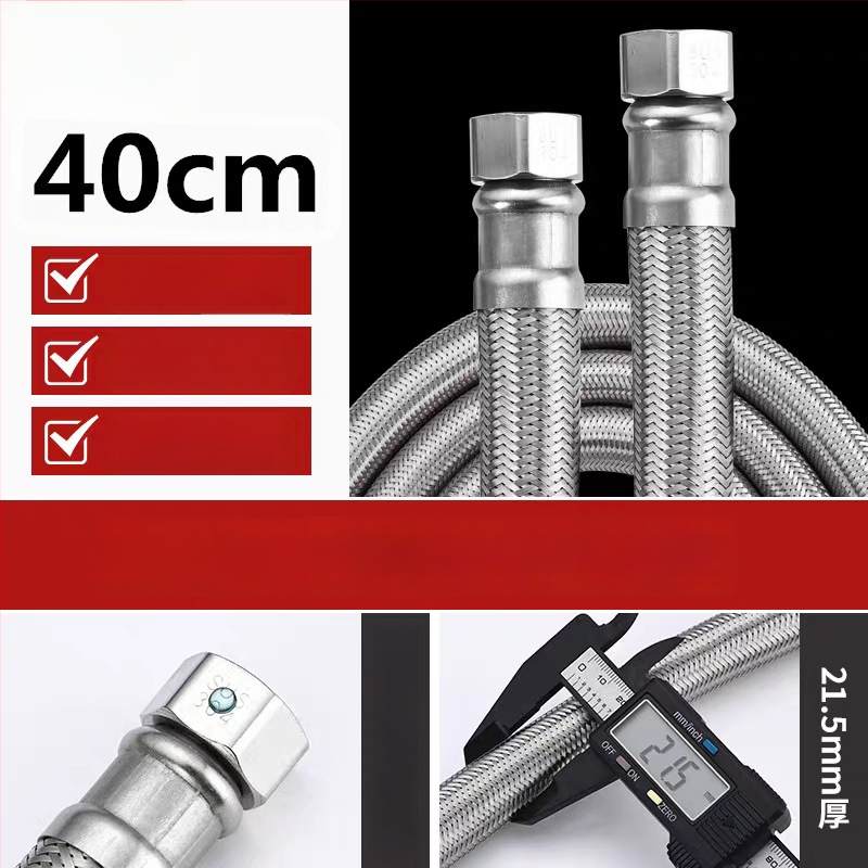 RG-08 kovová hadič z 304 nerezovej ocele pre vodovodný systém kúrenia, závitové pripojenie, menovitý tlak 1,6 MPa, 0–100°C
