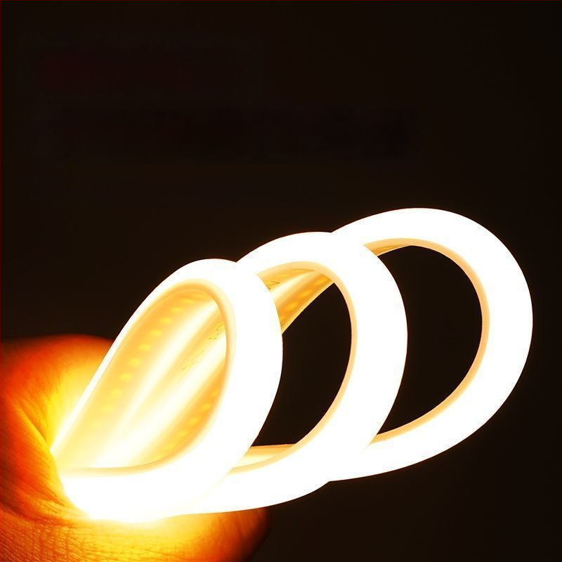 COB LED juostelė, silikonas, 220V, IP65 atsparus vandeniui, 10–15W, vidaus ir lauko naudojimui