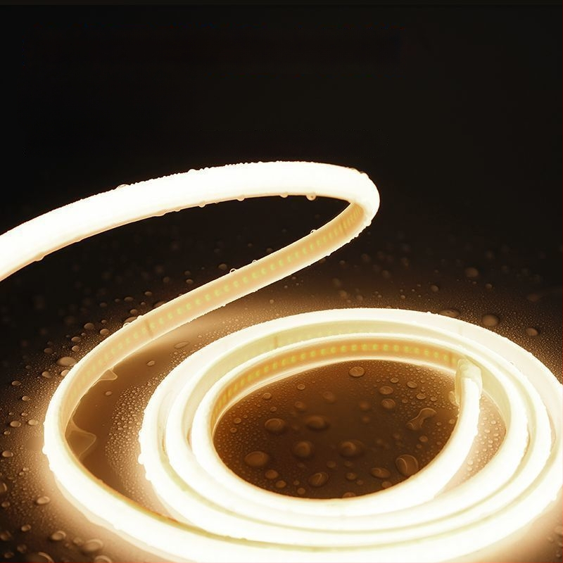 COB LED juostelė, silikonas, 220V, IP65 atsparus vandeniui, 10–15W, vidaus ir lauko naudojimui