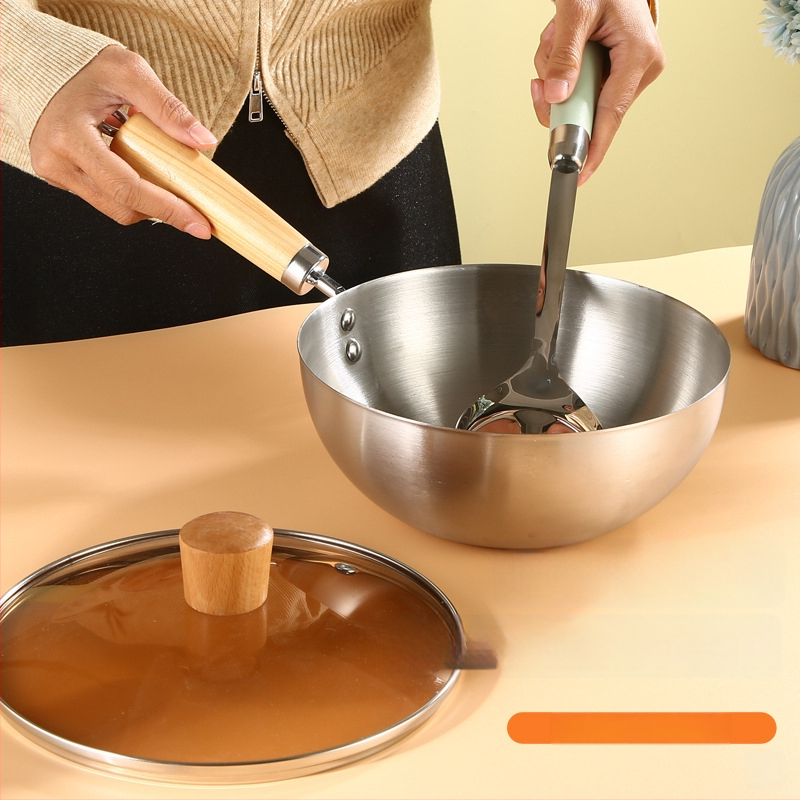 Wok z 304 nehrdzavejúcej ocele s nepriľnavým povrchom, sklenené viečko, jedno dno, vhodné pre všetky platne