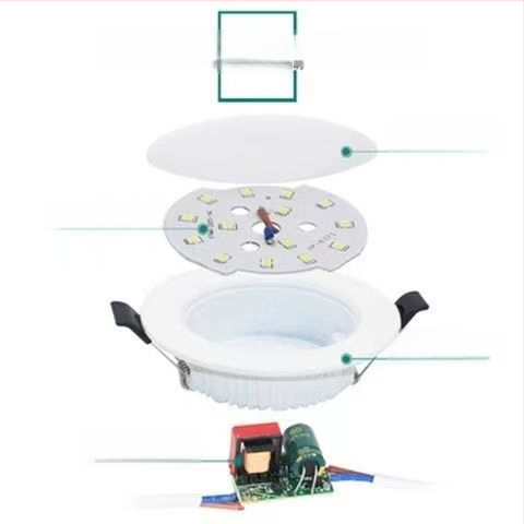 LED zapustené stropné svietidlo, 3W, 220V, skrytá inštalácia, hliníkové puzdro