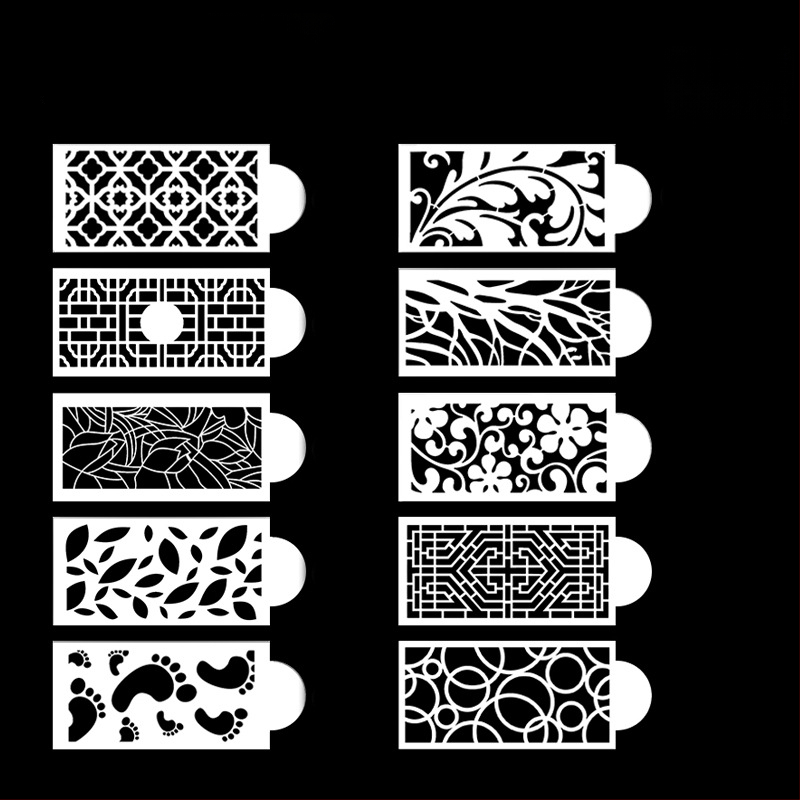 Forma na zdobenie tortov s nepravidelným tvarom a dutým šablónovým vzorom s čipkou pre postrekovanie