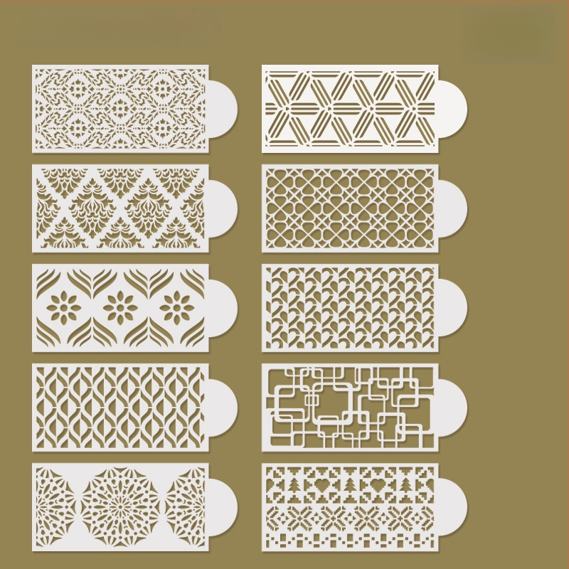 Forma na zdobenie tortov s nepravidelným tvarom a dutým šablónovým vzorom s čipkou pre postrekovanie