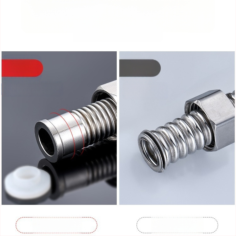 Vlnovitý kovový hadicový vstup pre ohrievač vody z nehrdzavejúcej ocele 304, model LXL-9-27, horúca a studená voda, ručná montáž