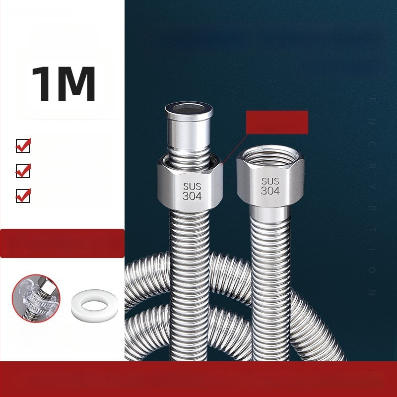 Vlnovitý kovový hadicový vstup pre ohrievač vody z nehrdzavejúcej ocele 304, model LXL-9-27, horúca a studená voda, ručná montáž