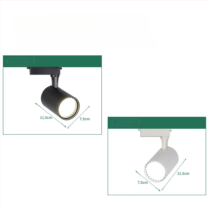 LED svetlo na lište s nastaviteľným uhlom, COB zdroj svetla, 220V, hliníkové puzdro, CRI 80–89