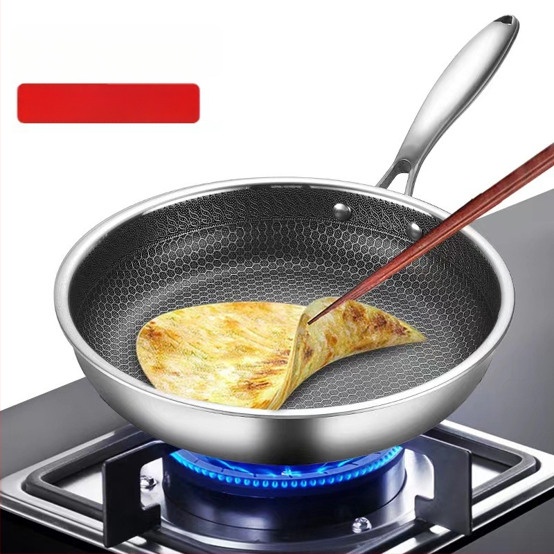 Nerezová panvica s medovo‑štruktúrou, neprilnavý povrch, model 410, západný štýl, hĺbka 5 cm