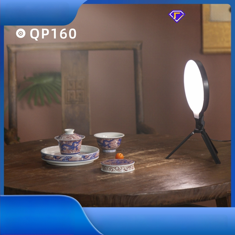 LED vyplňujúce svetlo na fotografovanie a živé vysielanie, 13W, 5V2A, QO160 model, 3 režimy osvetlenia, zvislé použitie