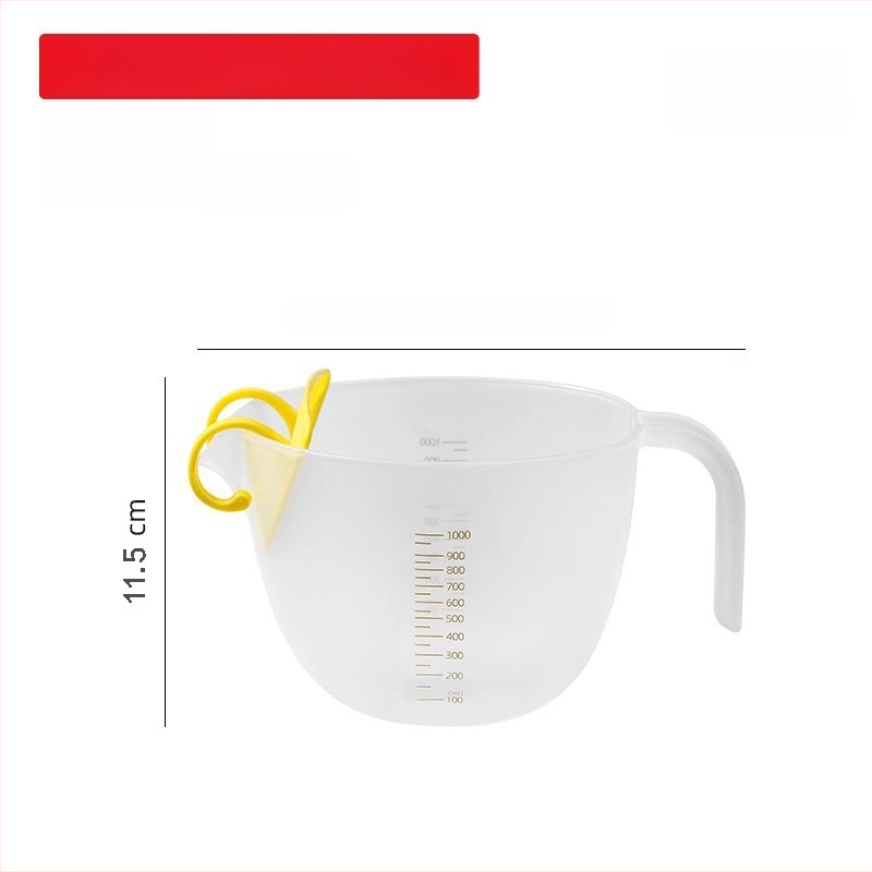 Plastová odmerka s filtrujúcou sieťkou a stupnicou – potravinárska kvalita, vhodná na vajcia a tekutiny