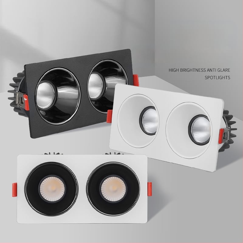 COB LED zabudované štvorcové downlight v tvare karty, CRI ≥95, napätie ≤36V, tlačidlový spínač, hliníkové puzdro