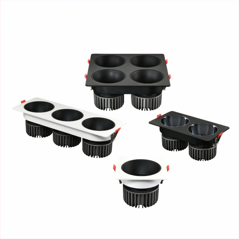 COB LED zabudované štvorcové downlight v tvare karty, CRI ≥95, napätie ≤36V, tlačidlový spínač, hliníkové puzdro