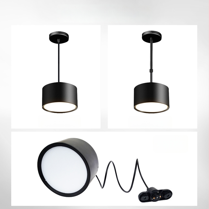 LED visiace downlight - valcový tvar, montáž na stropnú lištu, hliníková zliatina puzdro, 220V, integrované LED, CRI 80-89