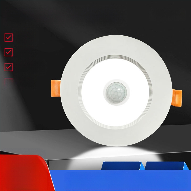 Vnorené LED downlight so senzorom pohybu pre vstupnú halu a chodbu, 220V, 4500K, CRI ≥90, skrytá montáž, životnosť 20000 h