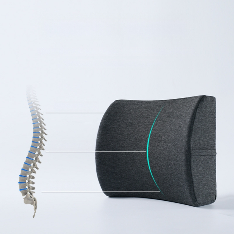 Xipinjia vankúš bedrového podpôr s pamäťovou penou pre kancelársku stoličku a auto — pomalý návrat, povlak z mikinového materiálu