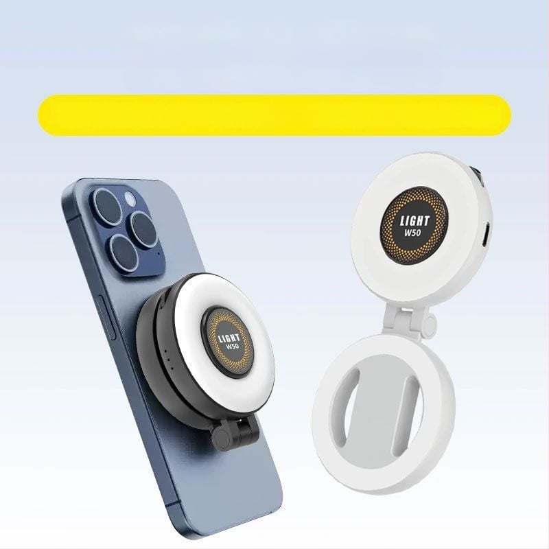 Телефонна светлина за запълване W50 – LED светлина за селфи, ръчна, сгъваема, под 10W
