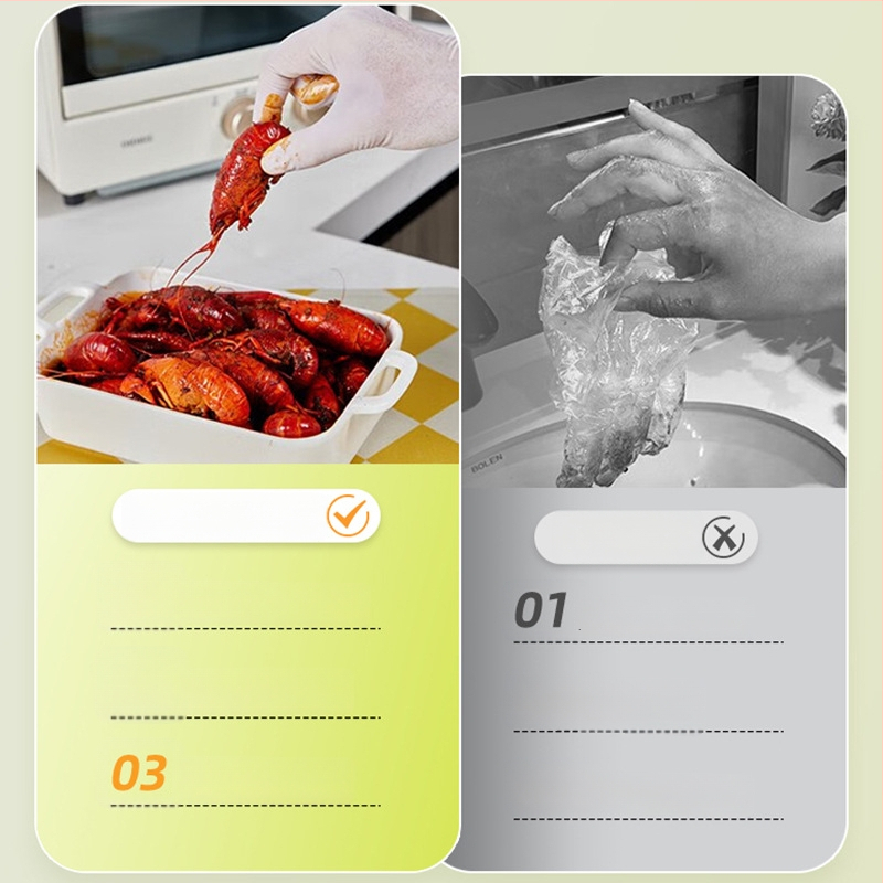 Jednorázové nitrilové rukavice do kuchyne, potravinárska kvalita, odolné voči prachu, hrúbka 1 vlákno