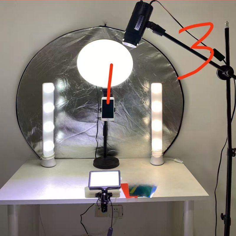 Осветител за лайв стрийминг на стойка — DD-350, 10-50W, 220V, три температури на светлината